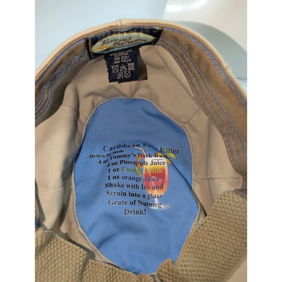 Tommy Bahama Caribbean Dark Rum Cocktail Recipe Flat Cap Hat Tan Men One Size - Picture 5 of 6